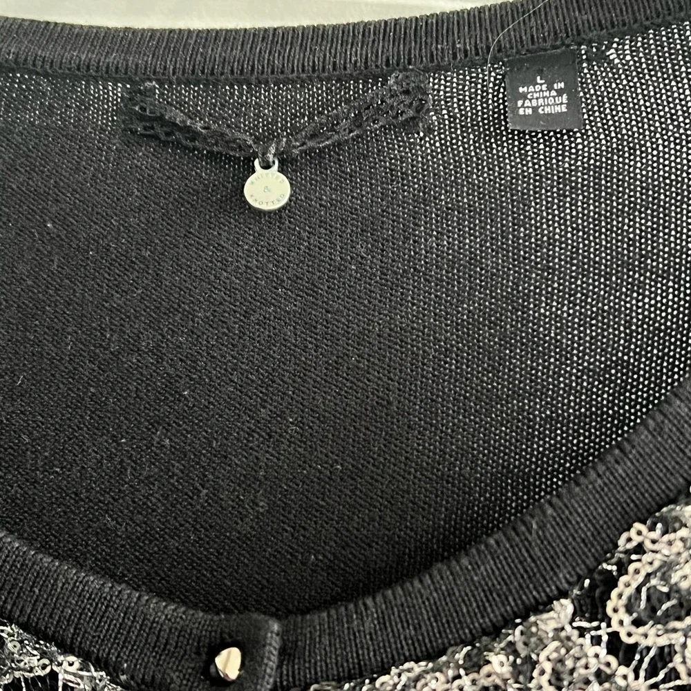 Anthropologie Sweater NWOT Sequined Detail Knitted And Knotted Size L Amazing! - Picture 4 of 10